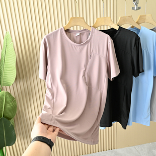 男户外速干透气运动休闲短袖 拉链口袋 T恤 3D立裁 蒙面可呼吸