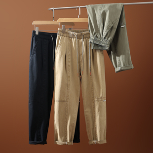 裤 男松紧腰束口休闲裤 全棉水洗纱卡 春款 舒适有型 Jogger工装