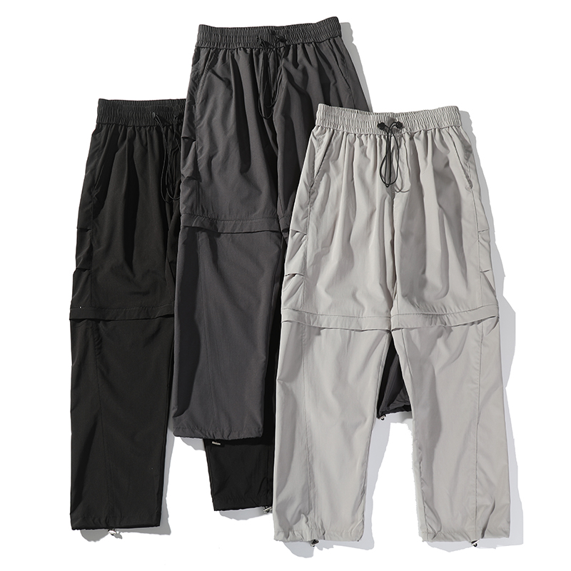 一裤两穿透气防泼水休闲裤短裤男