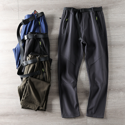 户外机能冲锋裤！复合摇粒绒！秋冬款男士防风防水保暖软壳休闲裤