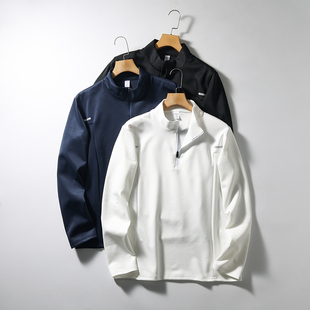户外运动半拉链立领长袖 轻量化速干 男士 3D立裁 T恤 透气排汗