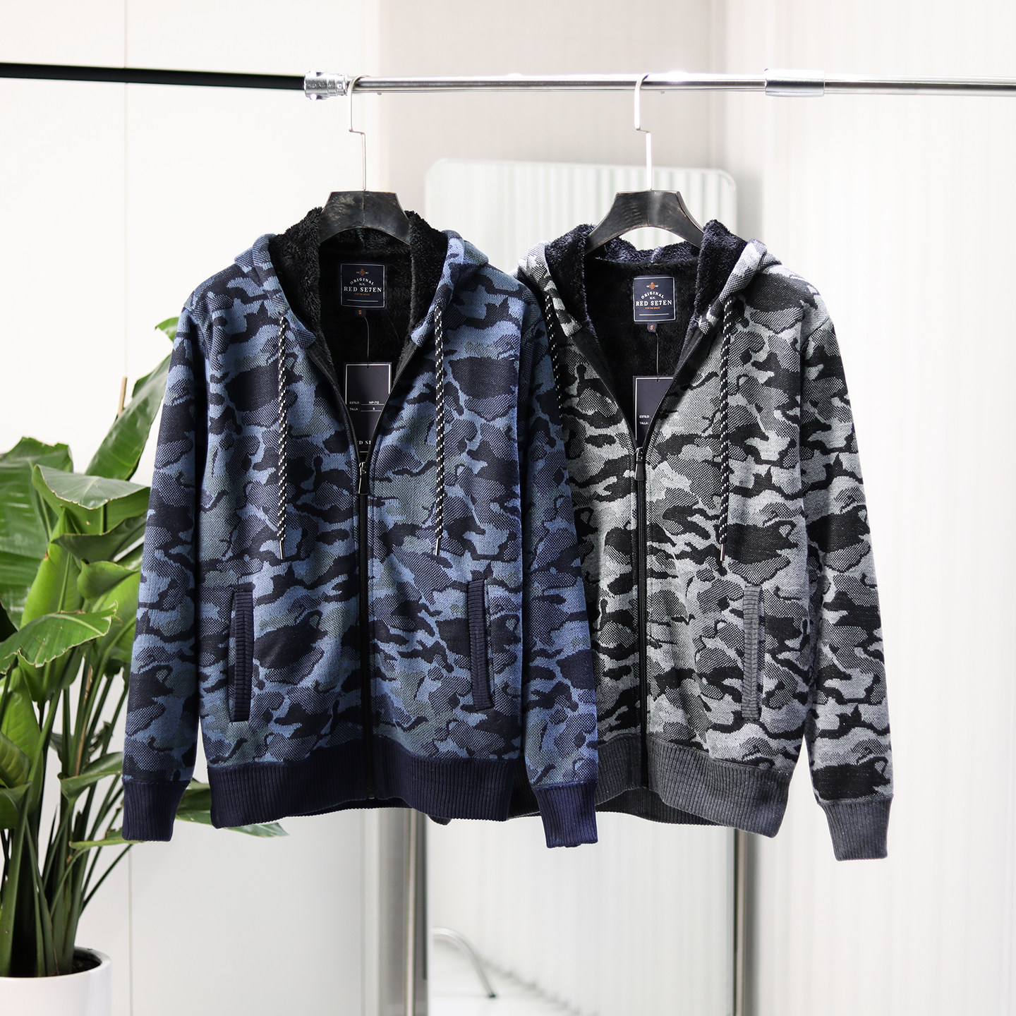 欧美订单！加绒加厚！秋冬新品男款连帽保暖舒适休闲迷彩拉链外套,男装,夹克,淘宝优惠券,粉丝福利购,淘宝优惠卷