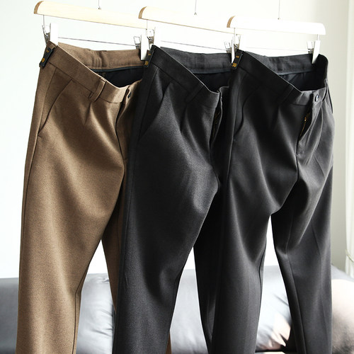 双面磨绒面料！秋冬保暖小直筒裤