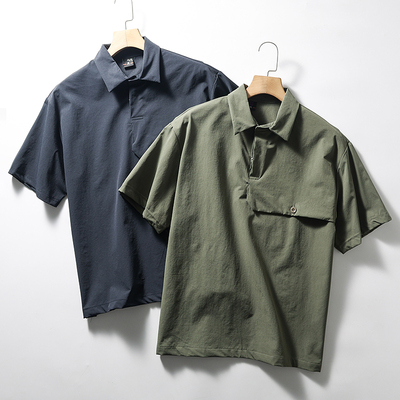 户外防泼水吸湿速干宽松短袖衬衫