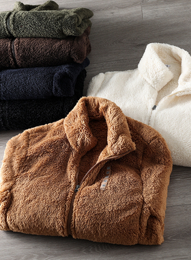 双面仿羊羔绒！温暖加倍！ODM公司 秋冬男士立领加绒保暖卫衣外套