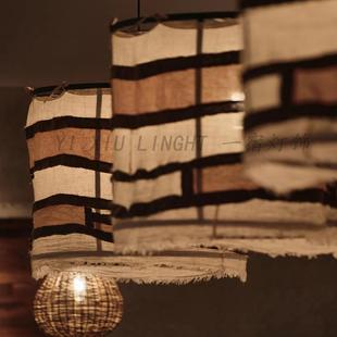 新中式吊灯餐厅包厢饭店火锅烤肉店卡座灯包间布艺装饰灯具