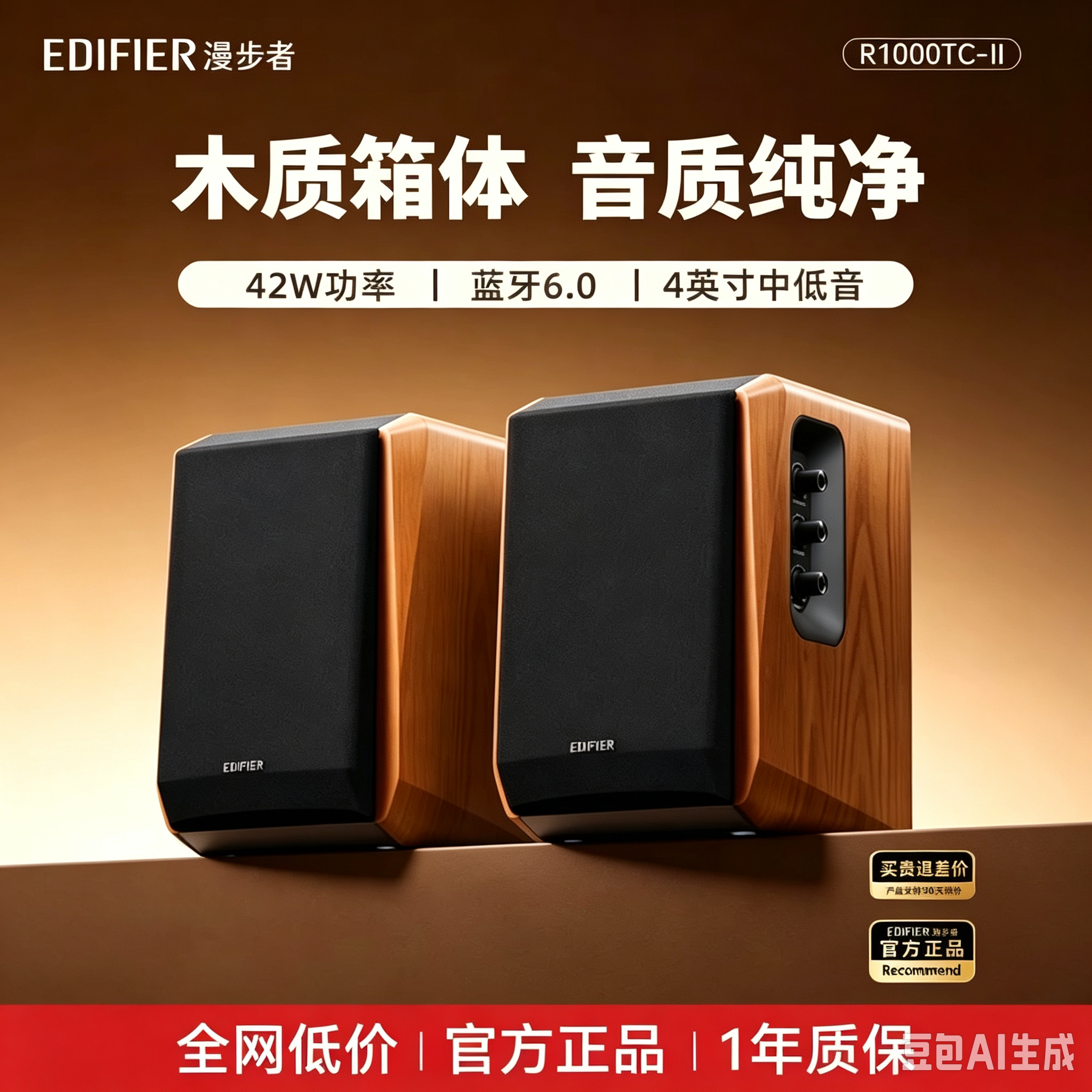 漫步者R1000TCII桌面蓝牙音箱