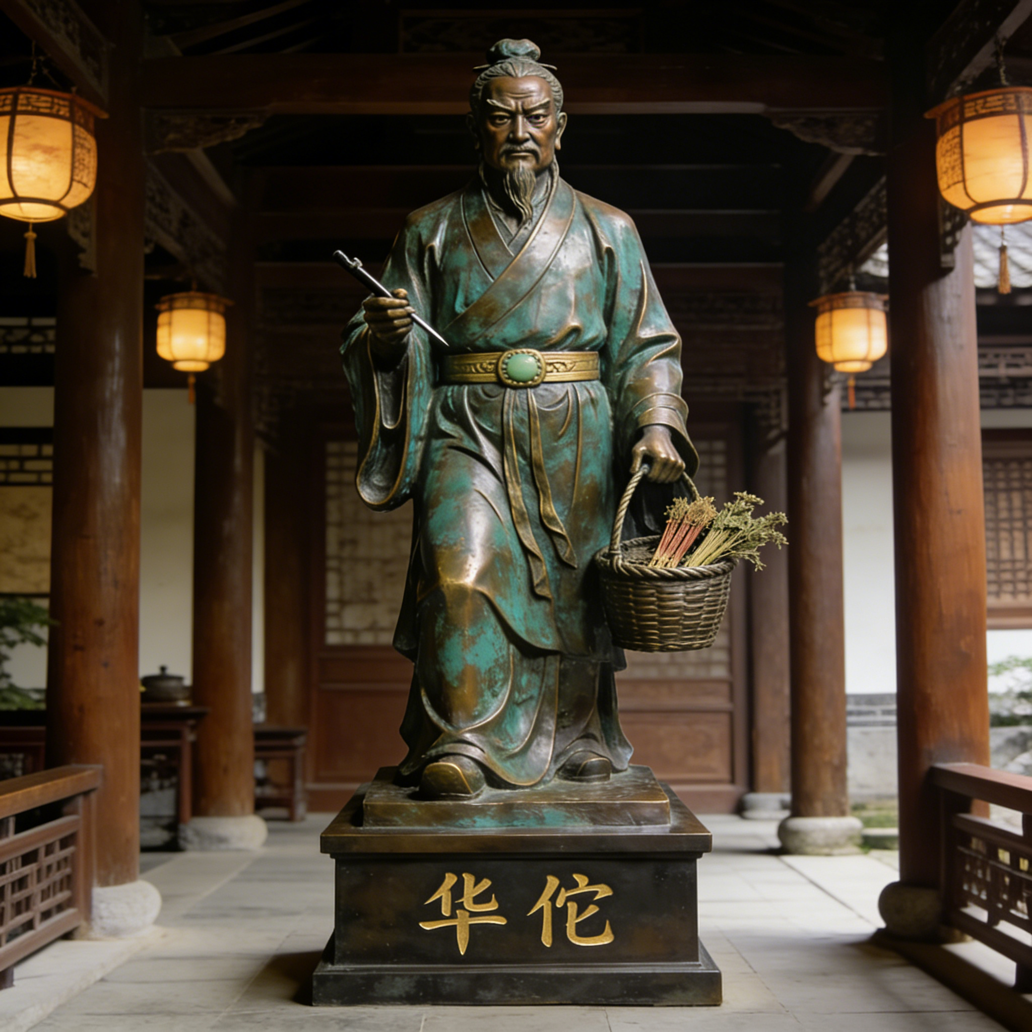 户外大型历史名人雕塑铸铜人物古代名医华佗扁鹊铸造雕像定制厂家