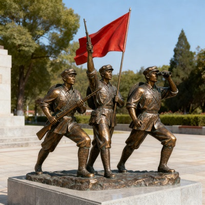 大型红军主题铸铜雕塑