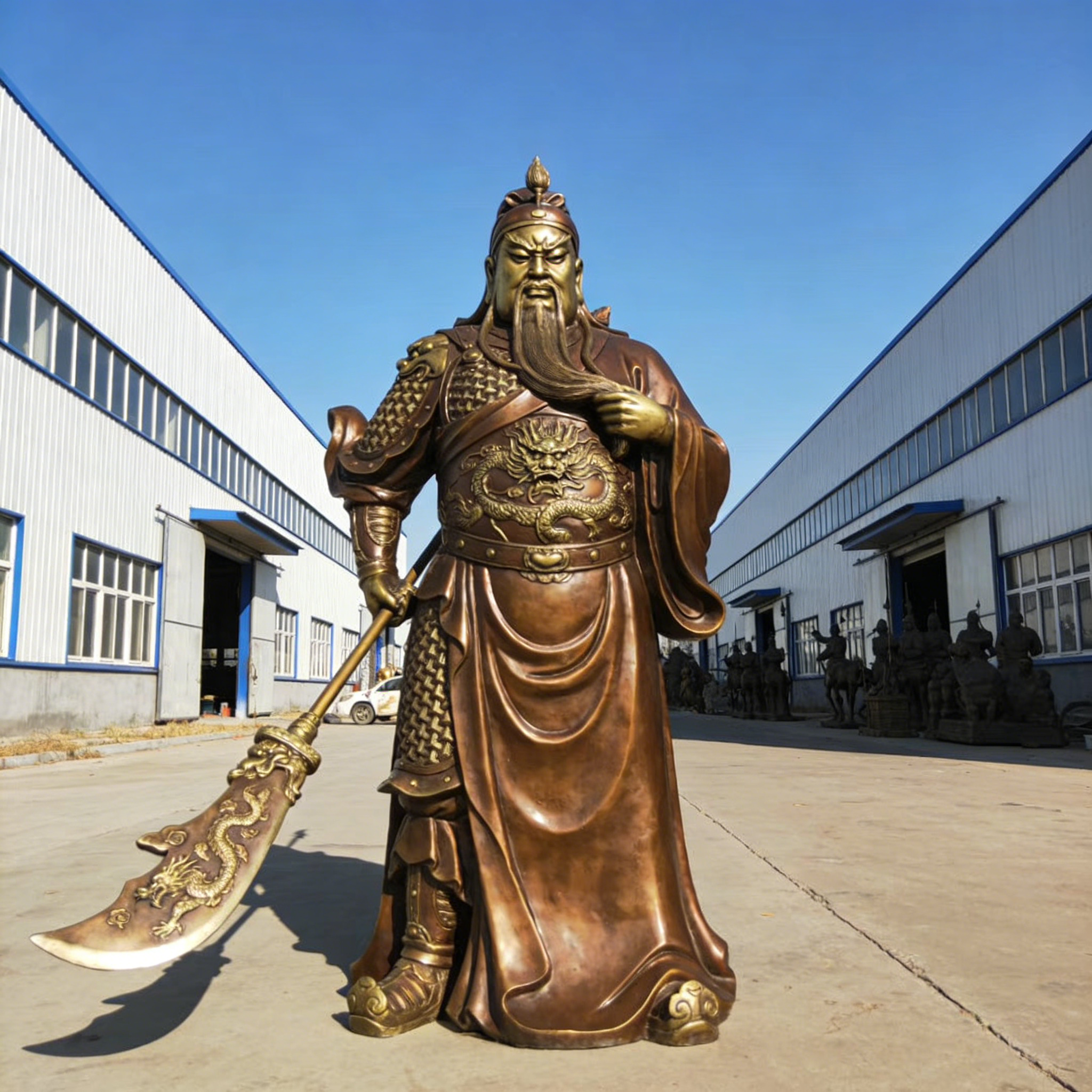 大型铸造寺庙铜关公摆件铜关羽雕像武财神铜雕像佛像雕塑定制厂家