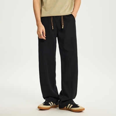 PKL 春夏莱赛尔天丝牛仔裤男宽松直筒大码美式潮牌拼接休闲长裤子