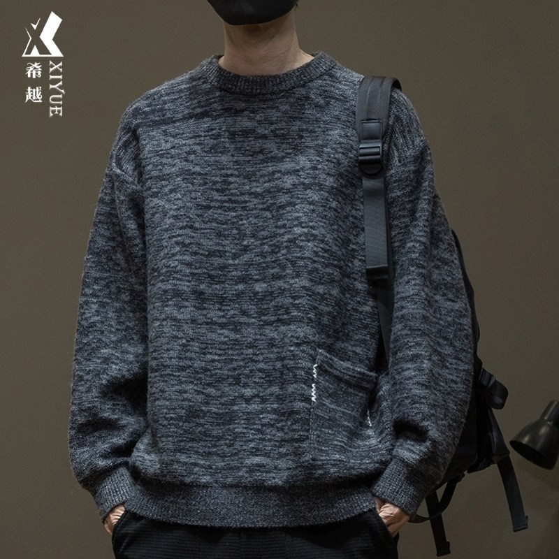 秋冬重磅休闲毛衣男加厚2025新款工装大码加肥加大内搭针织衫上衣