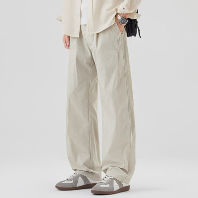 NINPURE 夏季薄款速干直筒工装裤男美式复古宽松大码阔腿休闲长裤