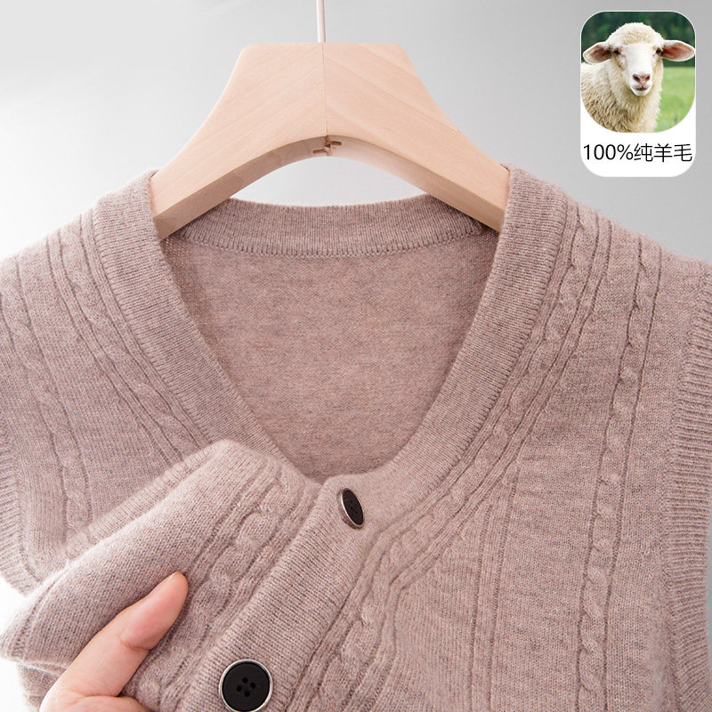男士针织打底马甲中老年爸爸装毛衣秋冬季新款100纯羊毛背心上衣