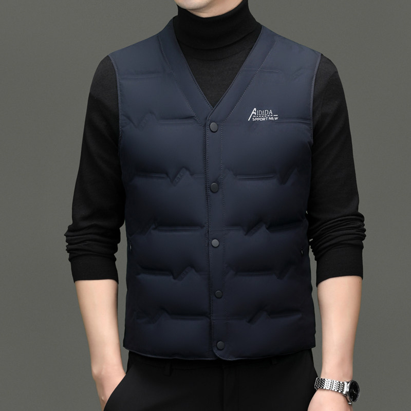 中年男士马夹甲外套背心外穿贴身轻薄羽绒马甲爸爸秋冬装打底上衣