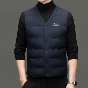 中年男士马夹甲外套背心外穿贴身轻薄羽绒马甲爸爸秋冬装打底上衣