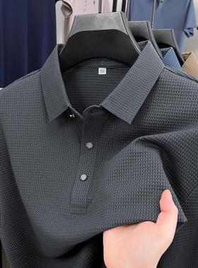 冰丝网眼速干衣恤短袖夏季polo衫上衣服中年男士爸爸夏装plol透气