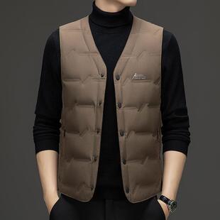 中年男士马夹甲外套背心外穿贴身轻薄羽绒马甲爸爸秋冬装打底上衣