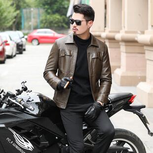 2025春季新款机车服皮衣外套男士上衣中年爸爸秋冬季加绒加厚夹克