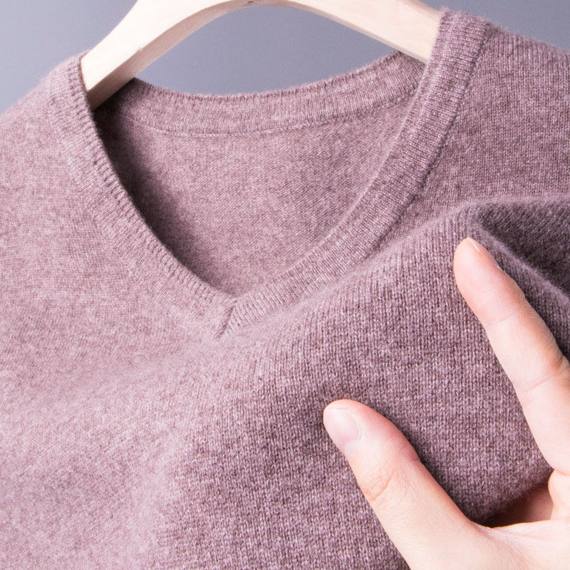 男士100纯羊绒衫贴身内穿搭打底羊毛衫保暖毛衣鸡心V领秋冬季新款