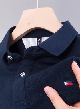 男士POLO衫短袖t恤中年poli爸爸夏装冰丝poor上衣polou体桖paolo