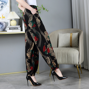 女宽松裤 棉绸灯笼裤 中老年妈妈装 萝卜裤 2025夏季 百搭休闲女裤 新款