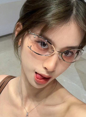 金属猫眼镂空太阳镜女 欧美辣妹Y2K未来科技风水银色造型蹦迪墨镜