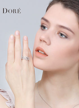 法国ST Dore/朵蕊 杜乐丽花园活口戒指女925纯银简约叶子食指戒子