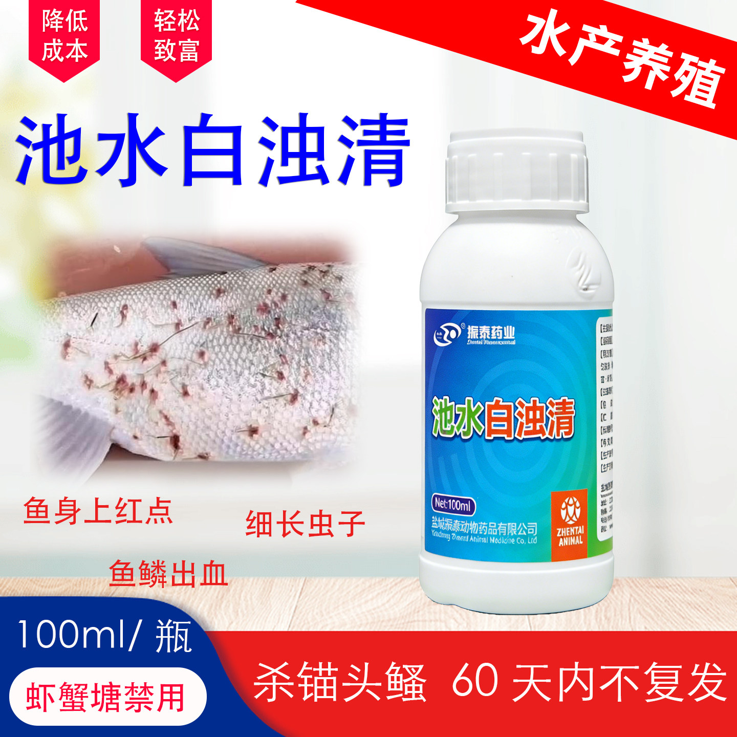 特效药必杀锚头鳋身上红点长虫子