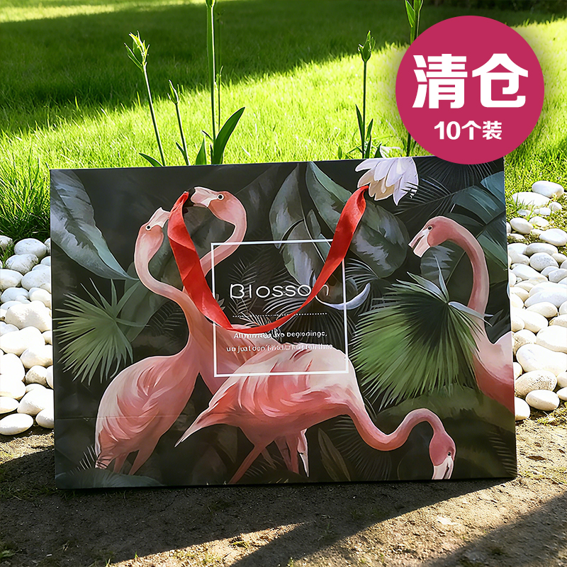 复古风个性火烈鸟服装节日礼品袋