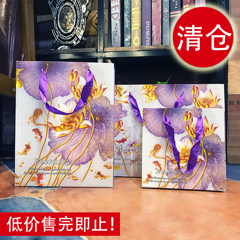 中国风荷花手提袋礼品回礼结婚