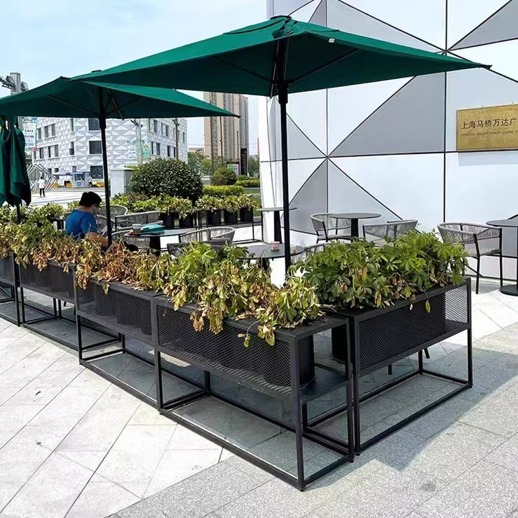 户外市政防腐花箱商业奶茶咖啡店外摆植物盆室外商场餐厅种植花槽