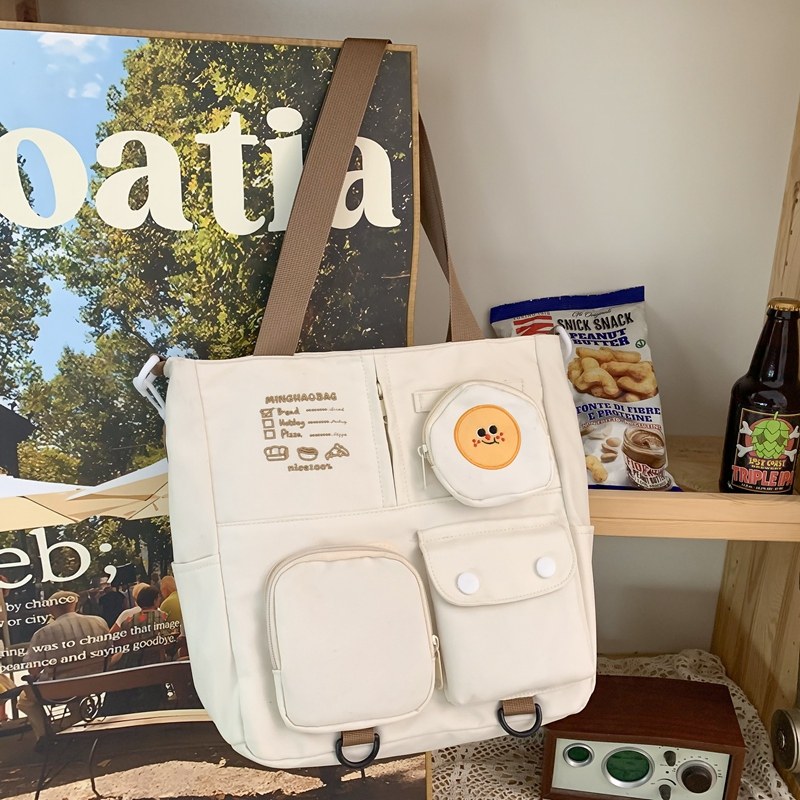 儿童帆布文件袋可单肩小学生手提袋上课初中大容量韩版防水资料袋