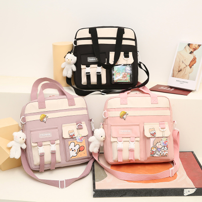 小学生斜挎包可双肩补课包