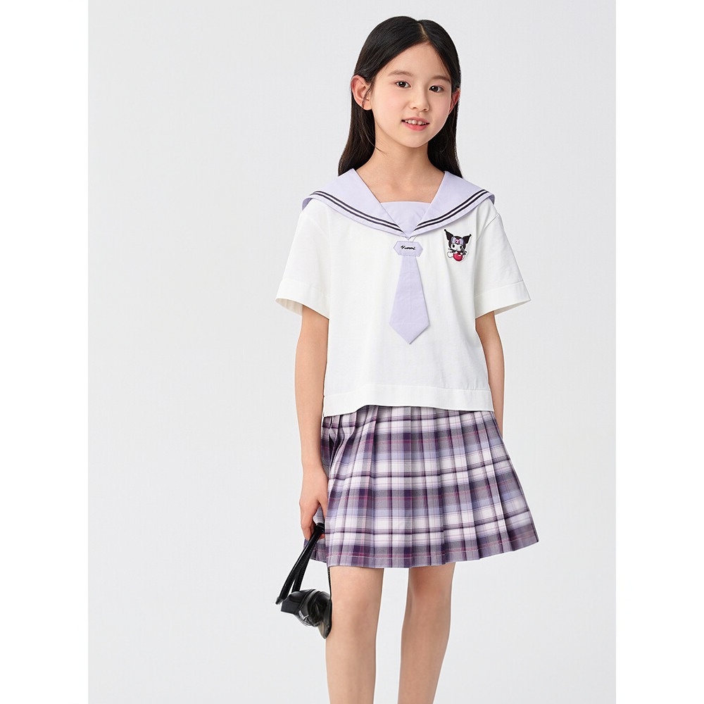 库洛米IP女童JK套装中大童学院风两件套儿童2025夏装新款童装潮