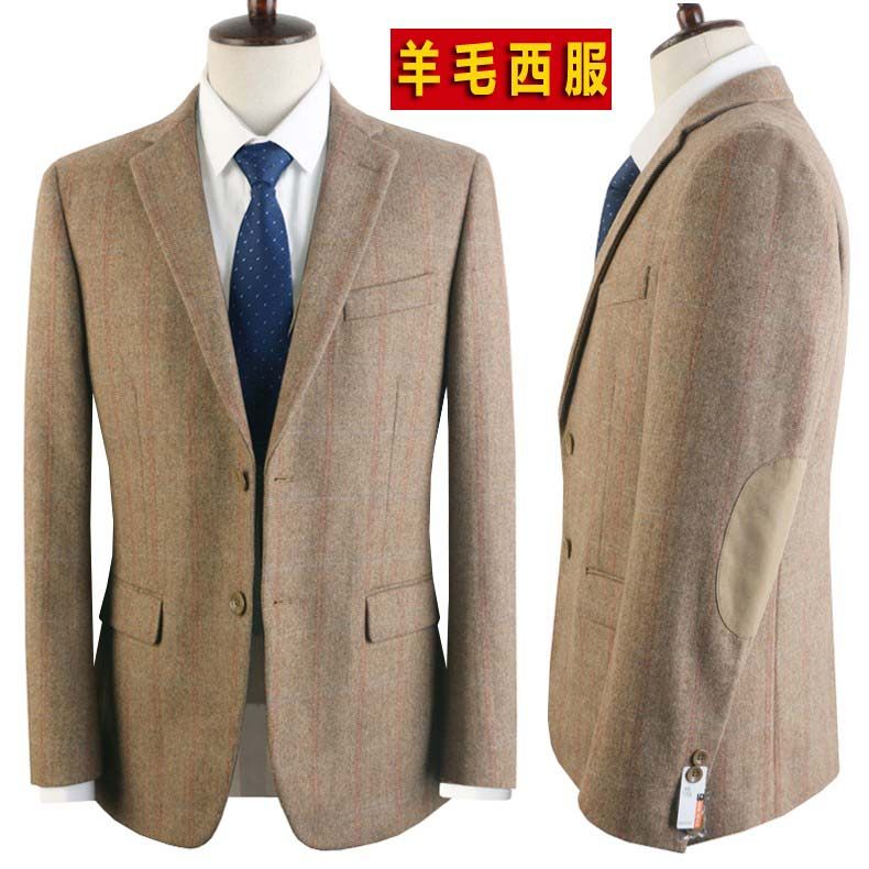 断码处理西服休闲单件男士中年羊毛呢秋冬西装宽松大码爸爸装外套