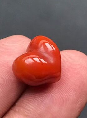 天然南红爱心屁桃通孔玛瑙配件手工diy文玩时尚配饰串珠手链饰品