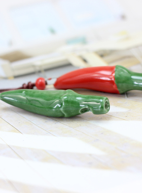 手工口哨蔬菜吊坠陶瓷毛衣链