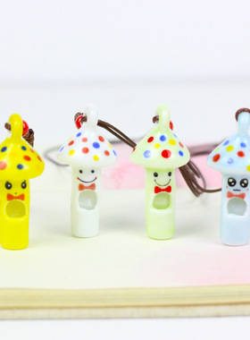 「蘑菇口哨」儿童哨子生日礼物卡通陶瓷项链地摊夜市卖玩具可吹响