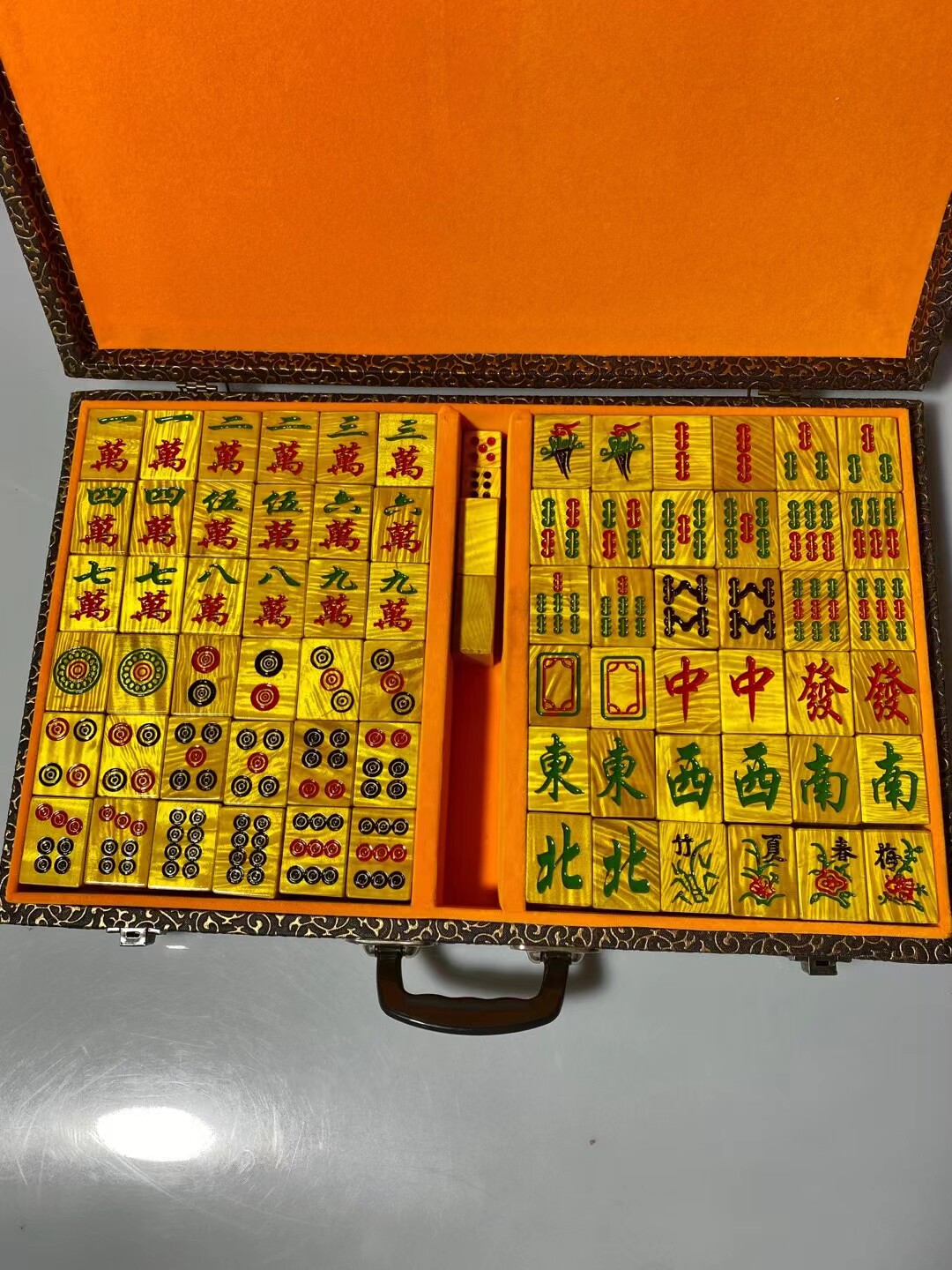 名贵金丝楠大叶楠木麻将实木水波纹休闲棋娱乐送礼工艺品礼盒收藏