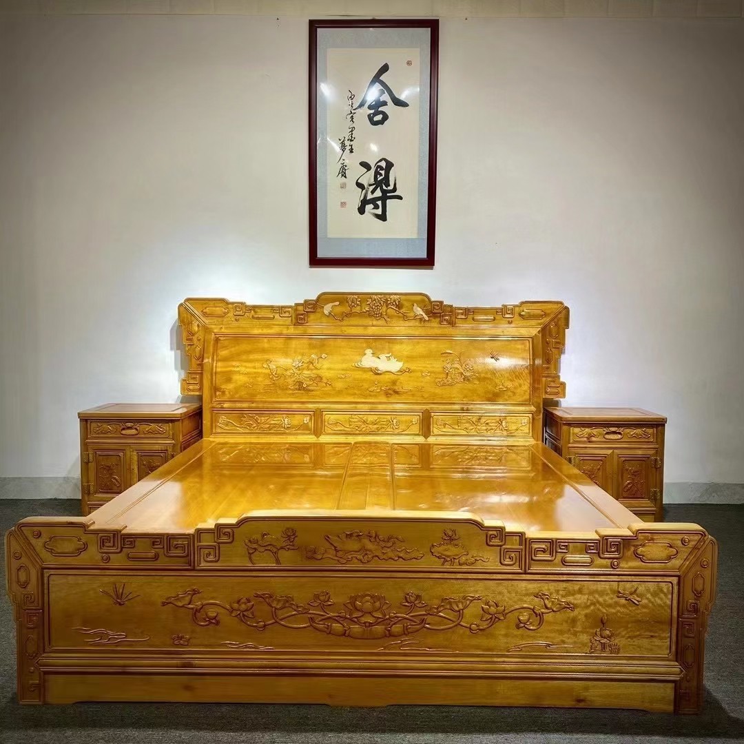 金丝楠木明清古典风榫卯床箱