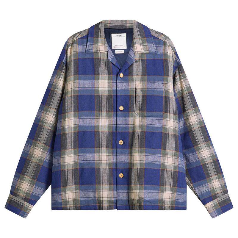 代购visvim衬衫男士夹克保暖棉质格纹春秋户外衬衫爆款休闲