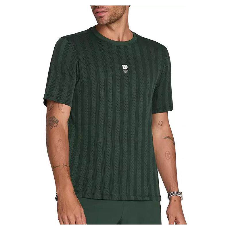 代购Wilson威尔胜男士T恤透气速干修身运动网球运动衫爆款