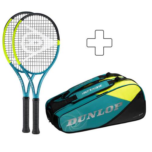 海外代购Dunlop/邓禄普网球拍控球稳定双支装含包训练比赛