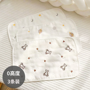 12层纱布纯棉婴儿平枕透气吸汗新生枕头宝宝云片枕巾拍嗝巾防吐奶