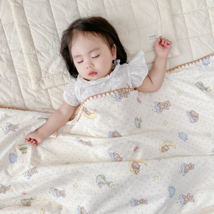 婴儿小被子纯棉纱布夏凉被薄被新生儿童午睡宝宝专用盖被豆豆盖毯