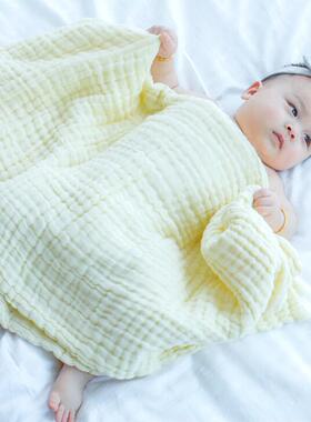 初生婴儿纯白色纱布浴巾厚盖被毛巾被子宝宝吸水新生超柔洗澡纯棉