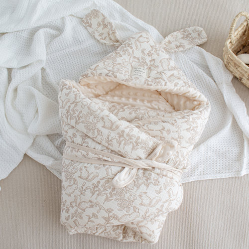 四季款婴儿纱布豆豆绒包被