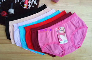 正品 泰禾5088中低腰学生女士妈妈简约三角平角包臀面料纯棉女内裤