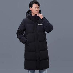 杰奥羽绒服新款时尚男鹅绒长款宽松大码冬季外套过膝冬季外套2001